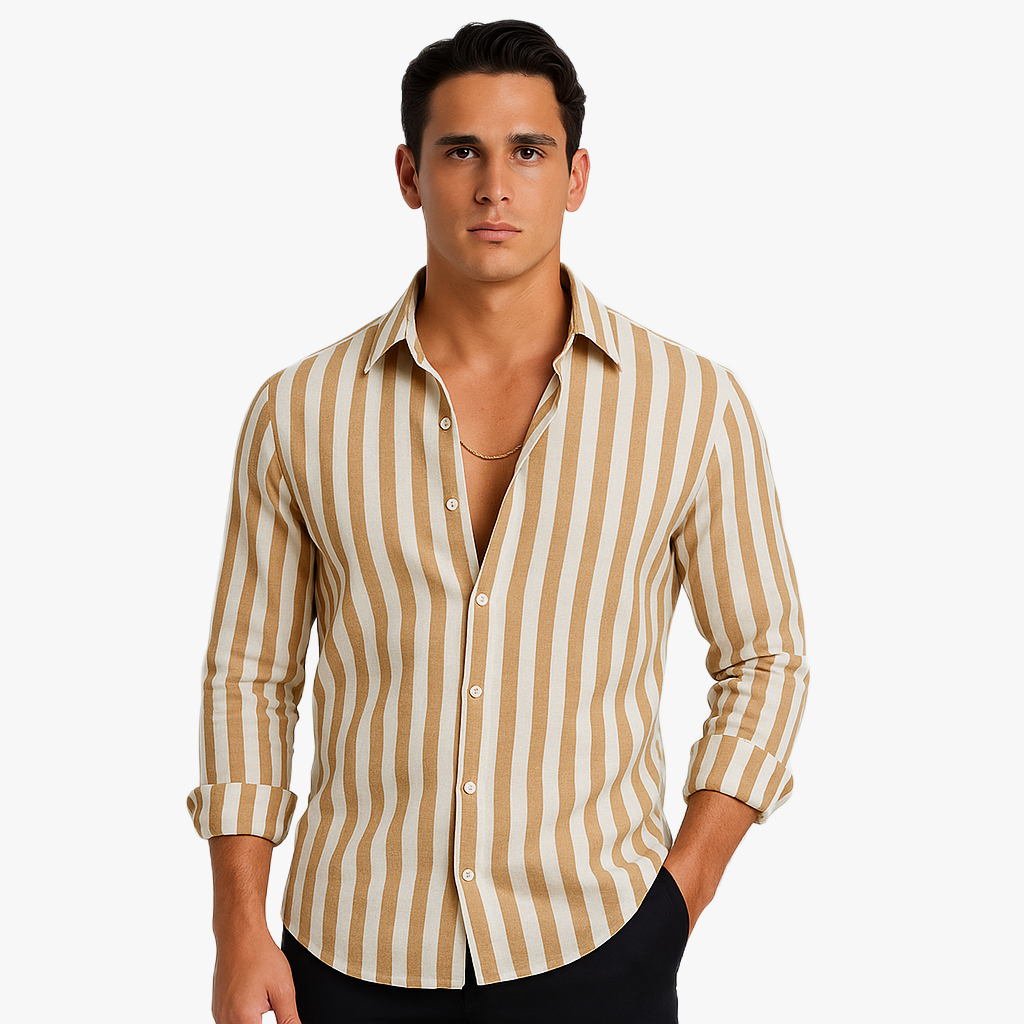 Stylisches Herren Langarmhemd mit Streifen