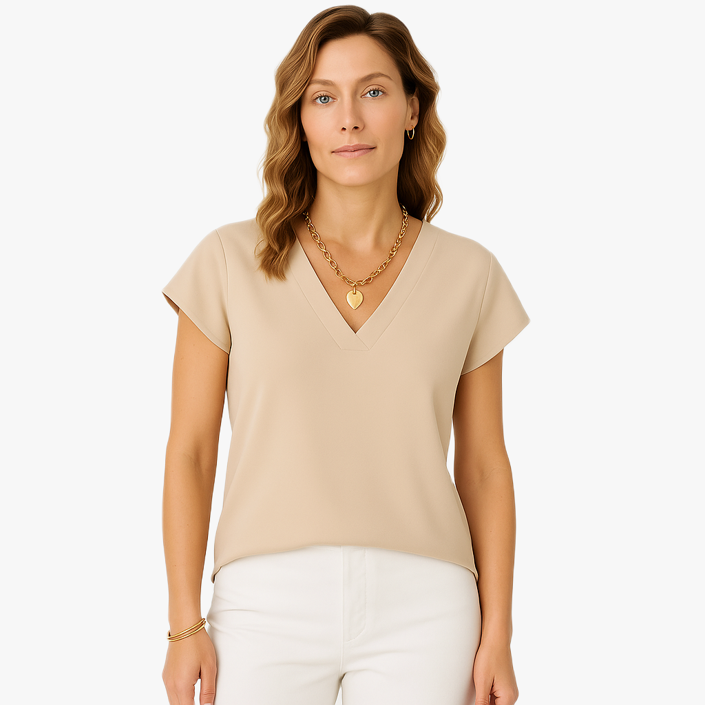 Elegantes ärmelloses V-Ausschnitt Oberteil